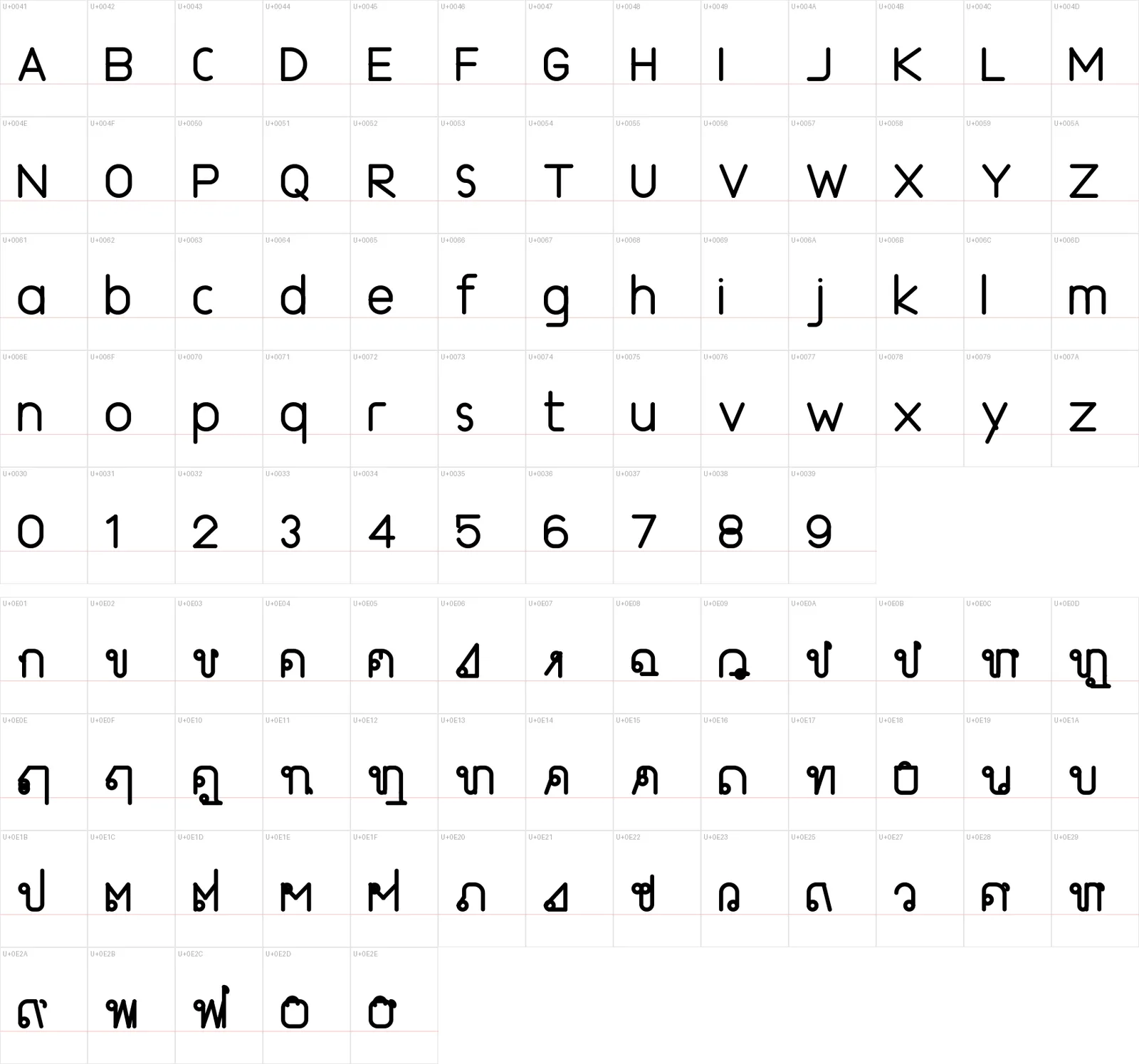 The character grid, generated directly from the build so the proof always matches the binary.